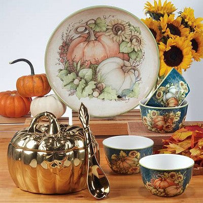  Certified International Set Of 4 24oz Autumn Breeze Ice Cream Bowls