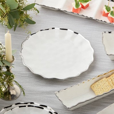  Certified International (Set Of 4) 11" Dinner Plates Regency Silver
