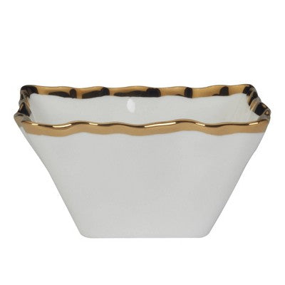  Certified International Set Of 4 14oz Regency Square Snack Bowls Gold