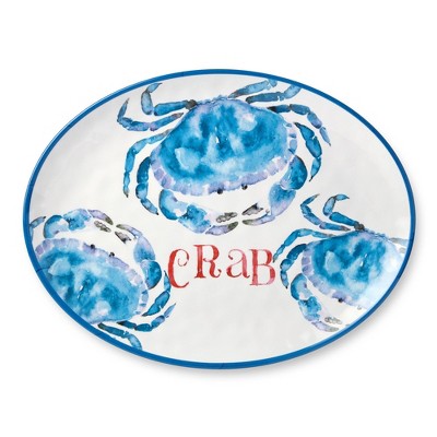  Certified International 2pc Beach House Crab Melamine Platter Set