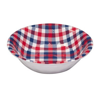  Set Of 6 Patriotic Plaid Melamine All Purpose Bowls - Certified International