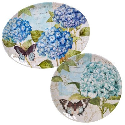  2pc Melamine Hydrangea Garden Serving Set Blue/Purple - Certified International