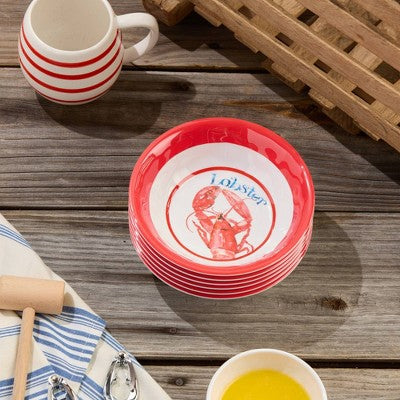  Certified International (Set Of 6) 22oz Beach House Lobster Melamine All Purpose Bowls