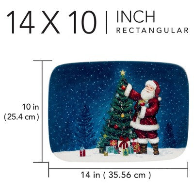  Certified International Santa's Secret Rectangular Serving Platter