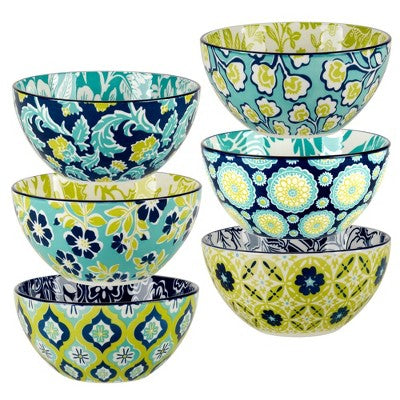 Certified International Set Of 6 30oz Tapestry All Purpose Bowls