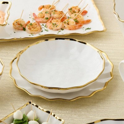  Certified International (Set Of 4) 36oz Regency Soup Bowls Gold
