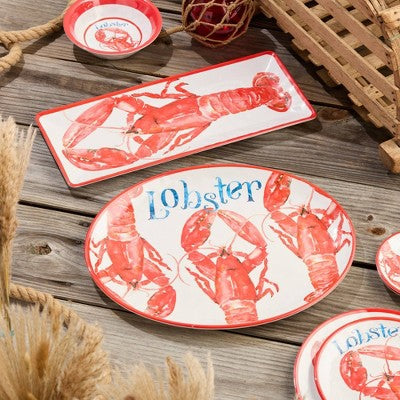  Certified International 2pc Beach House Lobster Melamine Platter Set