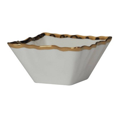  Certified International Set Of 4 14oz Regency Square Snack Bowls Gold