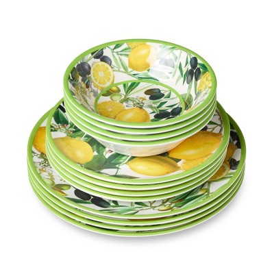  Certified International 12pc Limone Melamine Dinnerware Set