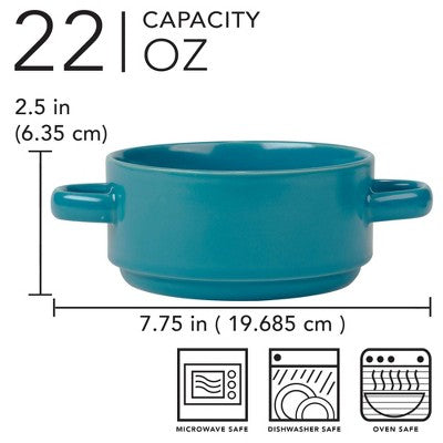  Certified International (Set Of 6) 22oz Stoneware Soup Crocks Matte Glaze