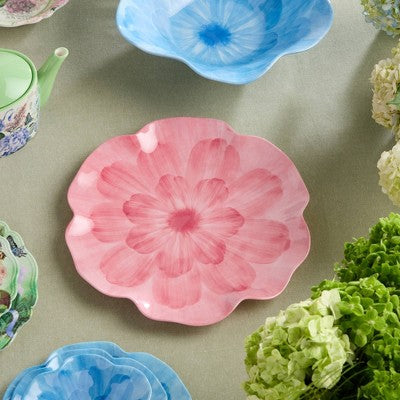  Certified International (Set Of 4) 11" Wildflower 3D Floral Melamine Dinner Plates Pink