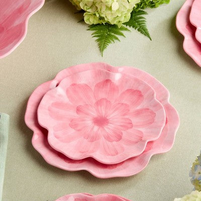  Certified International (Set Of 4) 9" Wildflower 3D Floral Melamine Salad Plates Pink