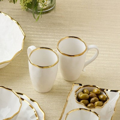  Certified International (Set Of 4) 18oz Regency Mugs Gold