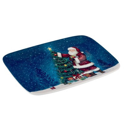  Certified International Santa's Secret Rectangular Serving Platter