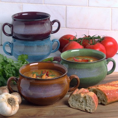 Certified International 24oz (Set Of 4) Stoneware Reactive Glaze Soup Crocks