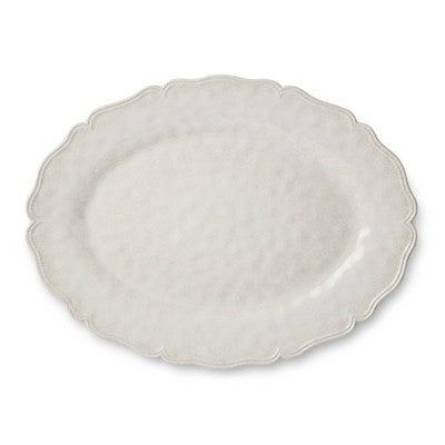  Certified International 2pc Isabella Cream Crackle Melamine Platter Set