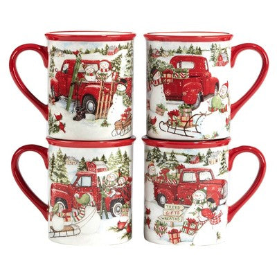  16pc Red Truck Snowman Dinnerware Set - Certified International
