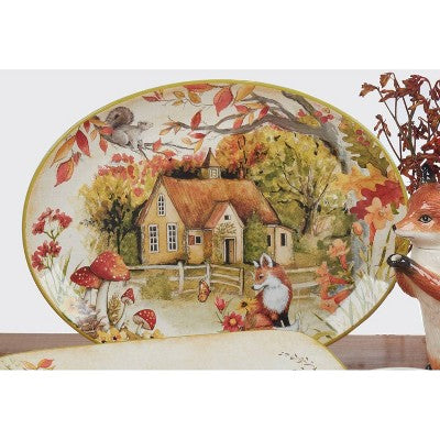  Certified International Woodland Critters Oval Serving Platter