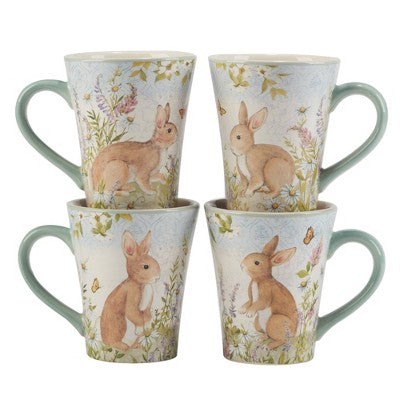  Certified International (Set Of 4) 16oz Easter Meadow Mugs
