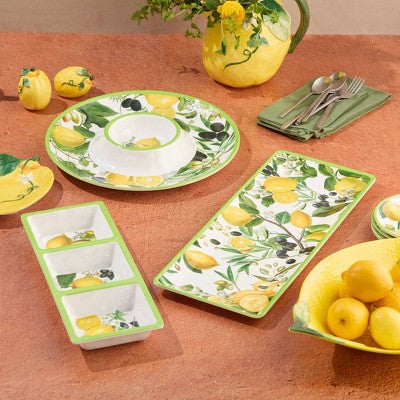  Certified International 3pc Limone Melamine Hostess Set