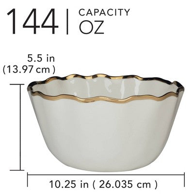  Certified International 144oz Regency Deep Bowl Gold