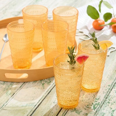  Certified International (Set Of 6) 22oz Acrylic Ice Tea Glasses Santa Fe