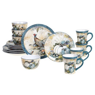  9" 4pk Earthenware Harvest Gatherings Dessert Plates - Certified International