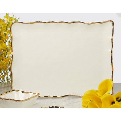  Certified International Regency Rectangular Serving Platter Gold