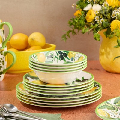  Certified International 12pc Limone Melamine Dinnerware Set