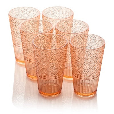  Certified International (Set Of 6) 22oz Acrylic Ice Tea Glasses Victoria