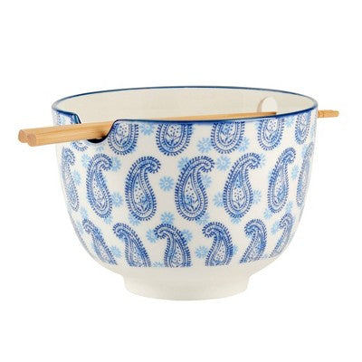 Certified International Set Of 2 26oz Carnival Ramen Bowls Blue