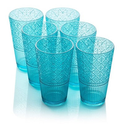  Certified International (Set Of 6) 22oz Acrylic Ice Tea Glasses Victoria