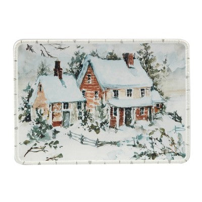  Certified International Winter's Frost Rectangular Serving Platter White