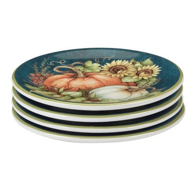  Certified International Set Of 4 Autumn Breeze Canape Plates
