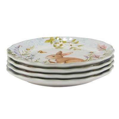  Certified International (Set Of 4) 9" Easter Meadow Dessert Plates