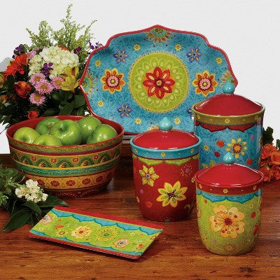  Certified International Tunisian Sunset Canister Set 3 Pc. (56, 72, 102 Oz.)