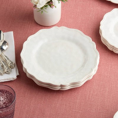  Certified International (Set Of 4) 11" Isabella Cream Crackle Melamine Dinner Plates