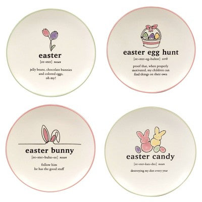  Certified International (Set Of 4) 6" Easter Words Canape Plates