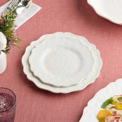  Certified International (Set Of 4) 9" Isabella Cream Crackle Melamine Salad Plates