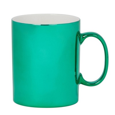  Certified International Set Of 6 Holiday Lights 16oz Mugs Green