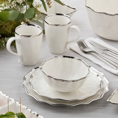  Certified International (Set Of 4) 24oz Cereal Bowls Regency Silver