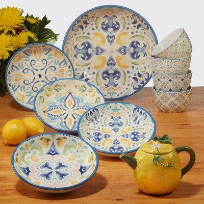  Set Of 4 Lemonade Assorted Soup/Pasta Bowls - Certified International