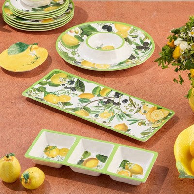  Certified International 3pc Limone Melamine Hostess Set