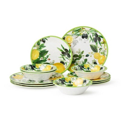  Certified International 12pc Limone Melamine Dinnerware Set