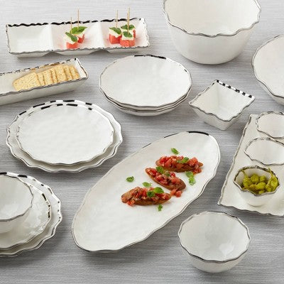  Certified International (Set Of 4) 11" Dinner Plates Regency Silver
