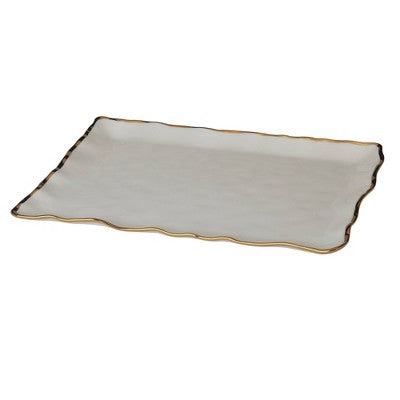  Certified International Regency Rectangular Serving Platter Gold