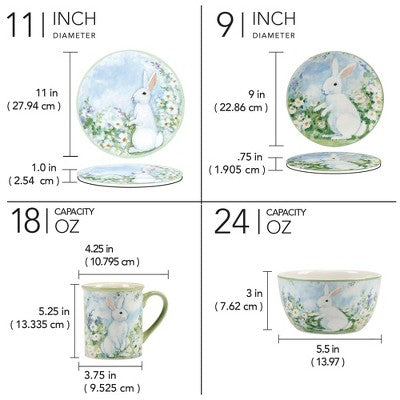  Certified International 16pc Easter Morning Dinnerware Set