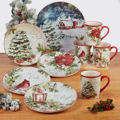  Set Of 4 Silent Night Dining Dessert Plates - Certified International