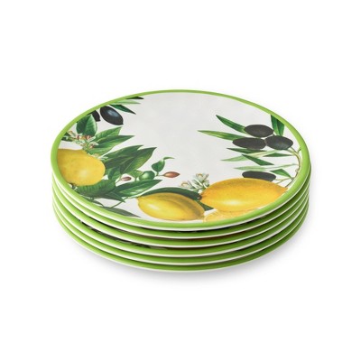  Certified International (Set Of 6) 9" Limone Melamine Salad Plates