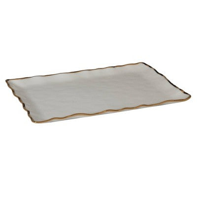  Certified International Regency Rectangular Serving Platter Gold